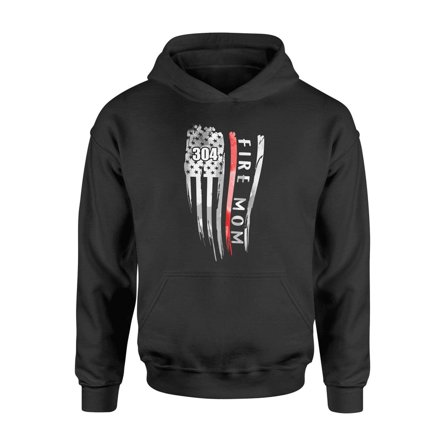 Apparel S / Black Personalized Shirt - Fire Mom - Distressed Thin Red Line Flag - DSAPP