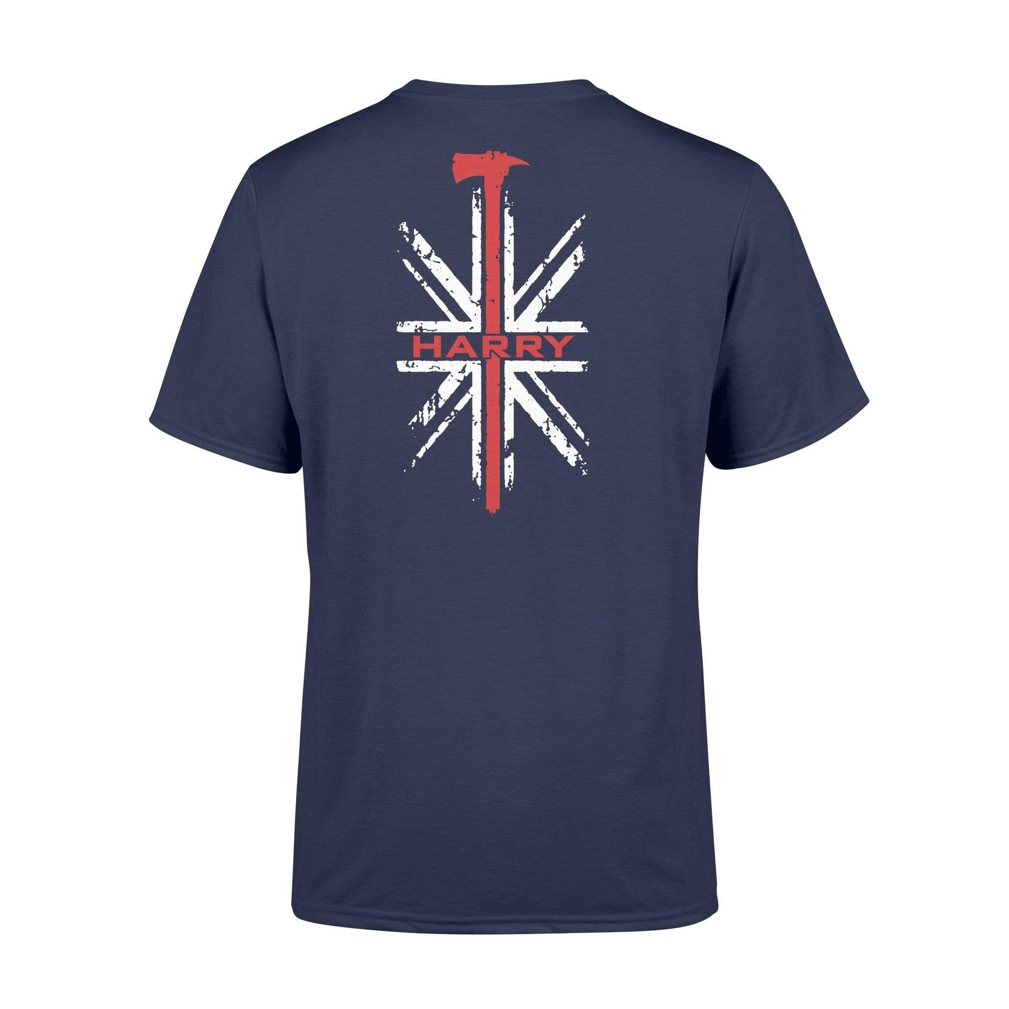 Apparel S / Navy Personalized Shirt - Firefighter Axe UK Flag - Standard T-shirt