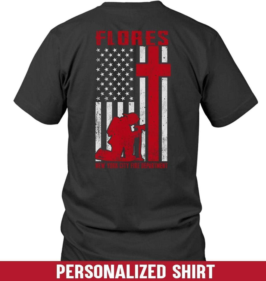 Apparel S / Black Personalized Shirt - Firefighter Kneeling - DSAPP