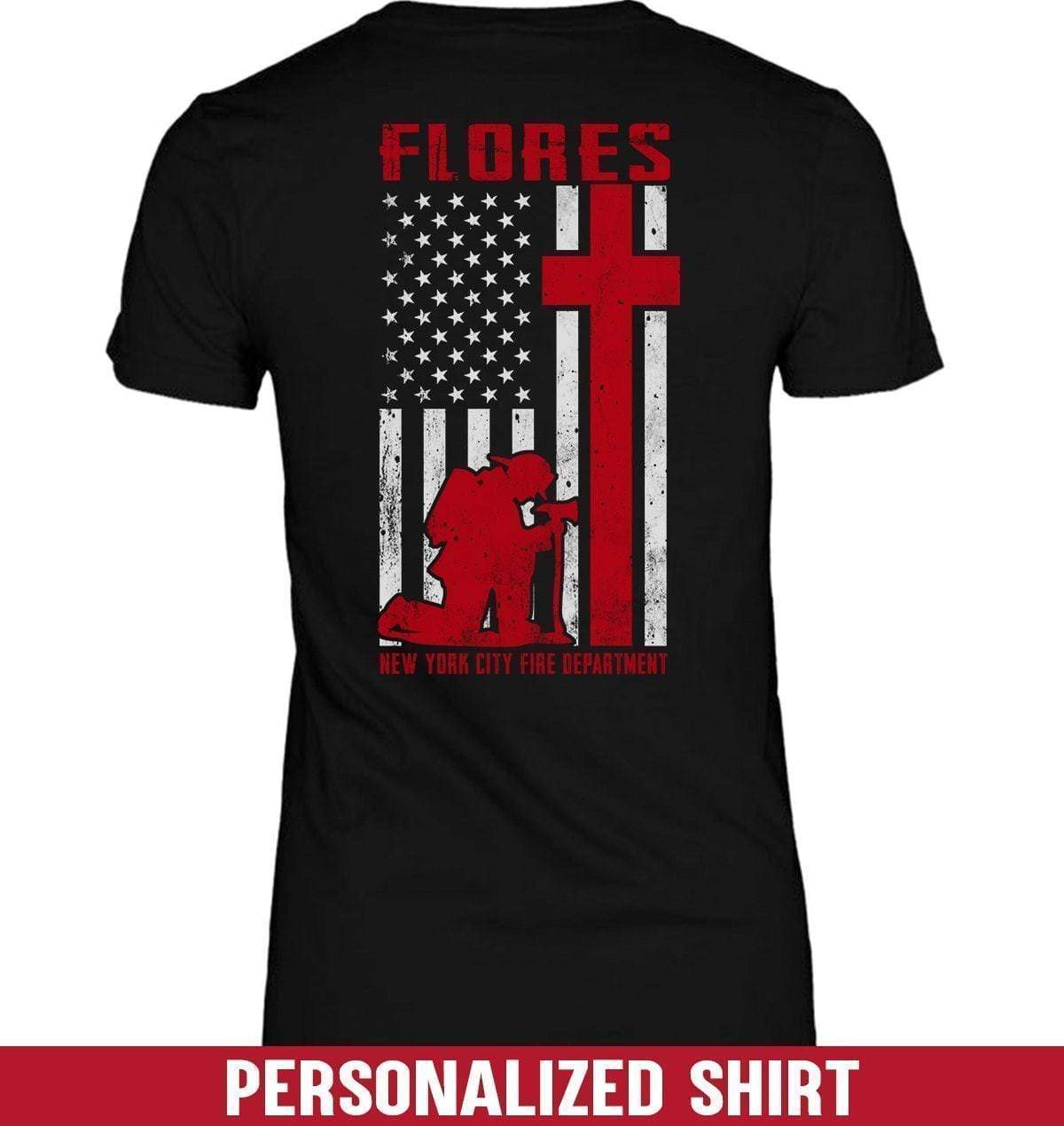 Apparel XS / Black Personalized Shirt - Firefighter Kneeling - DSAPP