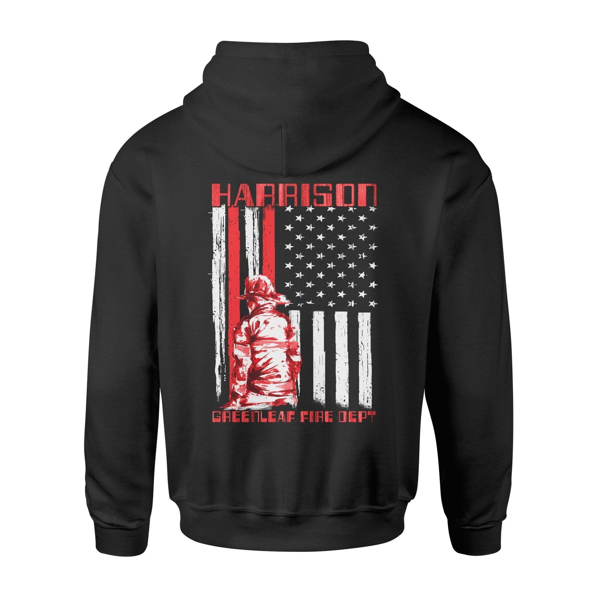 Apparel S / Black Personalized Shirt- Fireman In Nation Flag - DSAPP