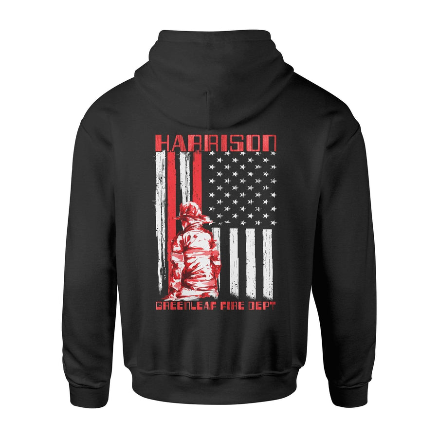 Apparel S / Black Personalized Shirt- Fireman In Nation Flag - DSAPP