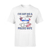 Apparel S / White Personalized Shirt - Floral - I've Got His Six - Nurse - Police Wife - Standard T-shirt