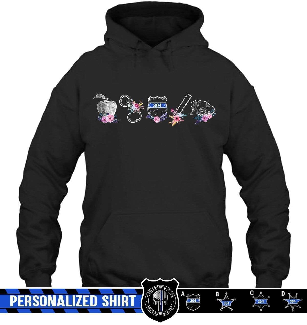 Apparel S / Black Personalized Shirt - Flower Typical Things - Teacher x Police - DSAPP