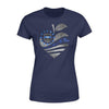 Apparel XS / Navy Personalized Shirt - Galaxy Flag Apple Back The Blue - Standard Women's T-shirt - DSAPP