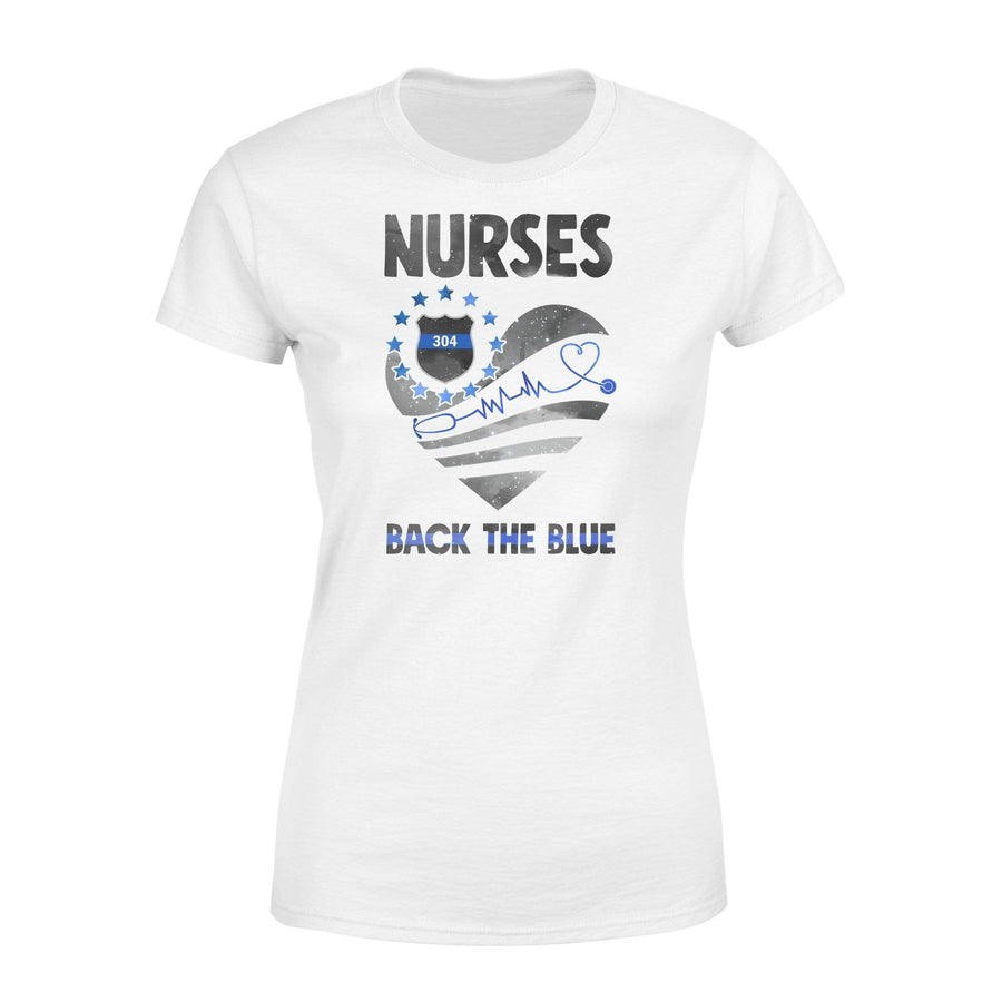 Apparel XS / White Personalized Shirt - Galaxy Flag Heart - Back The Color - Nurse x Police - DSAPP