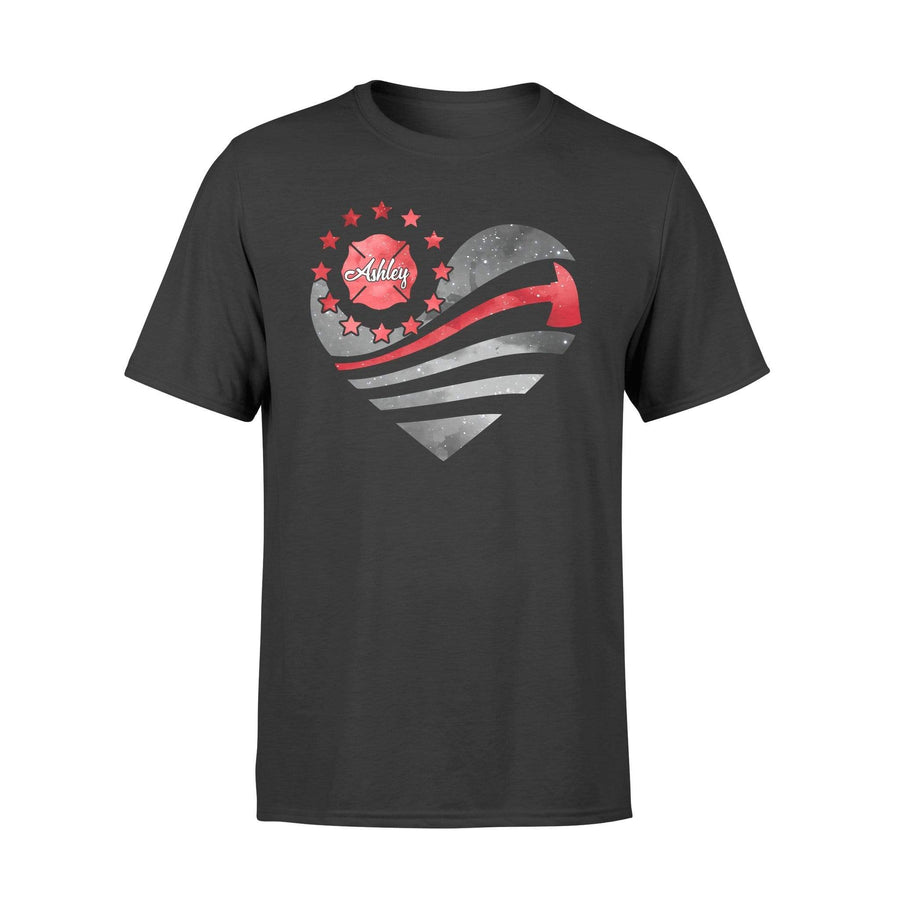 Apparel S / Black Personalized Shirt - Galaxy Flag Heart - Firefighter Axe - DSAPP