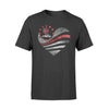 Apparel S / Black Personalized Shirt - Galaxy Flag Heart - Firefighter - DSAPP
