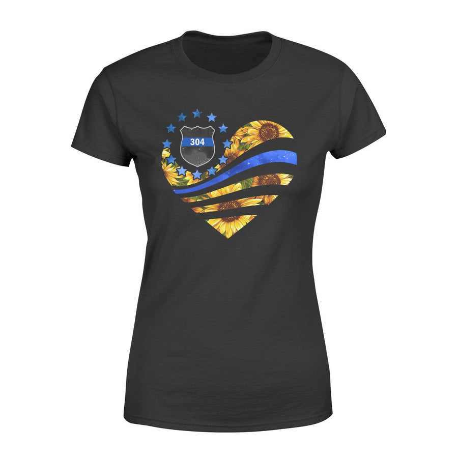 Apparel XS / Black Personalized Shirt - Galaxy Flag Heart - Sunflower Pattern - Standard Women's T-shirt - DSAPP