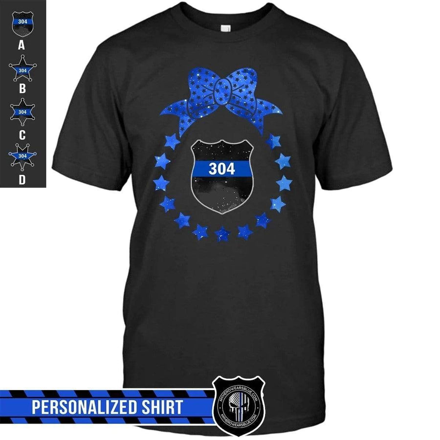 Apparel S / Black Personalized Shirt - Galaxy - Star Bow - Police Badge - DSAPP