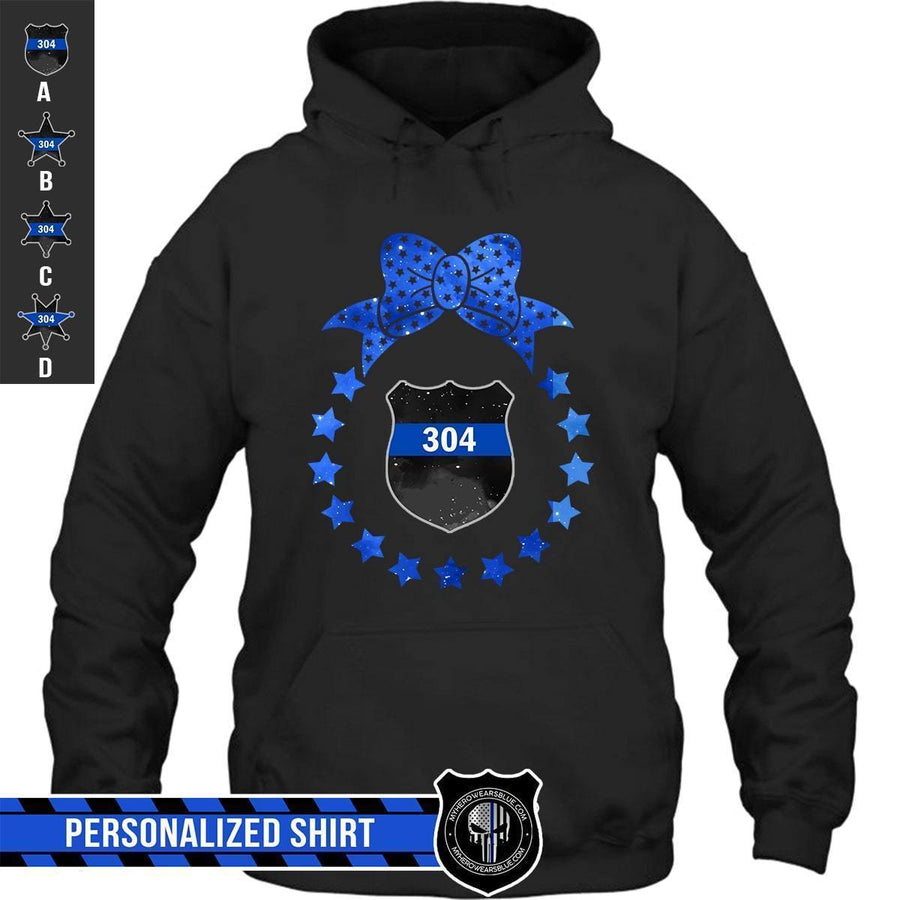 Apparel S / Black Personalized Shirt - Galaxy - Star Bow - Police Badge - DSAPP