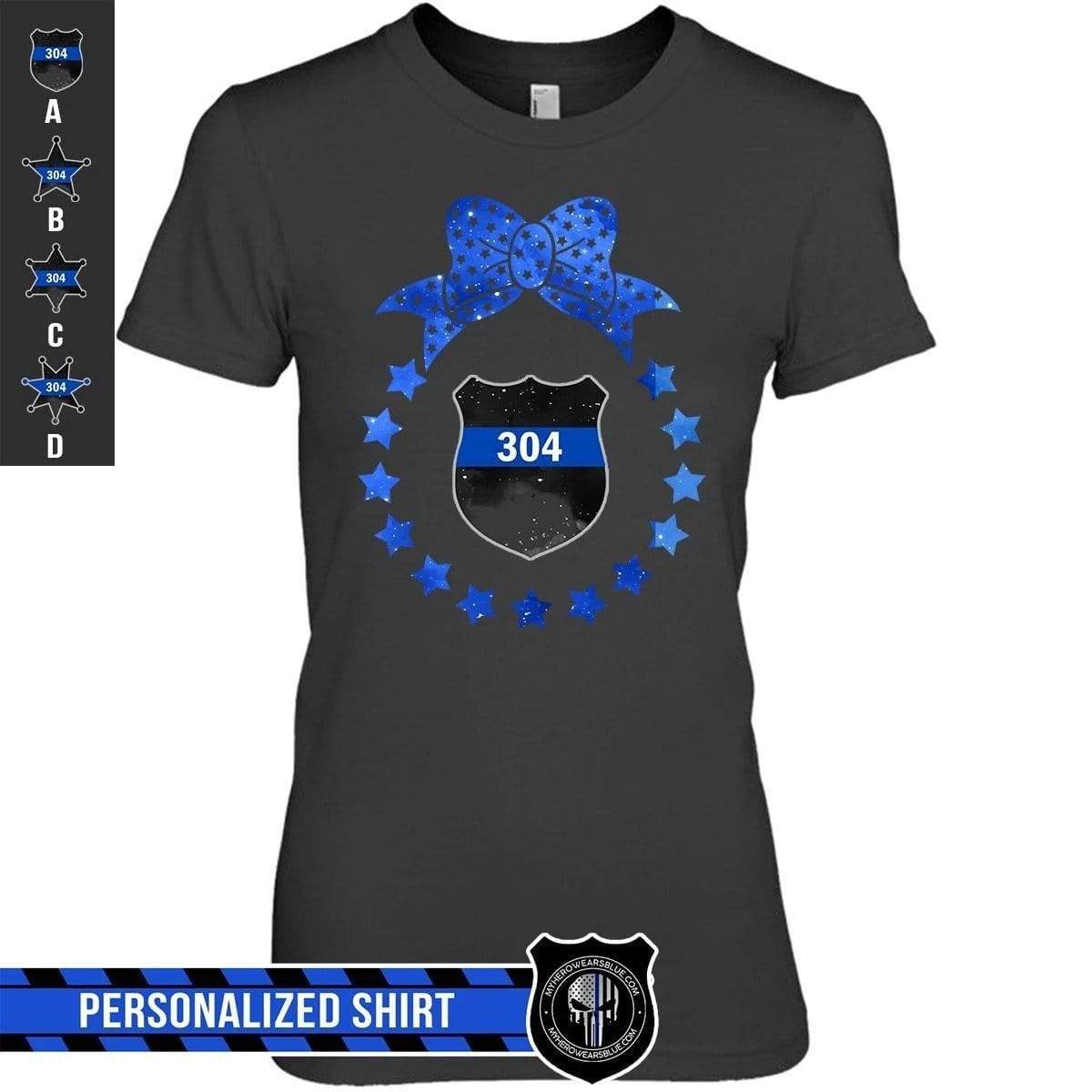 Apparel XS / Black Personalized Shirt - Galaxy - Star Bow - Police Badge - DSAPP