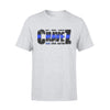 Apparel S / Grey Personalized Shirt - Glow Police Name Artwork - Standard T-shirt - DSAPP