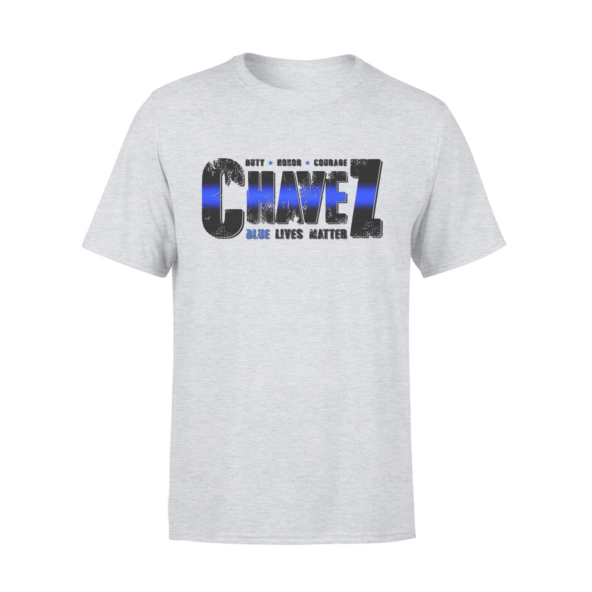 Apparel S / Grey Personalized Shirt - Glow Police Name Artwork - Standard T-shirt - DSAPP