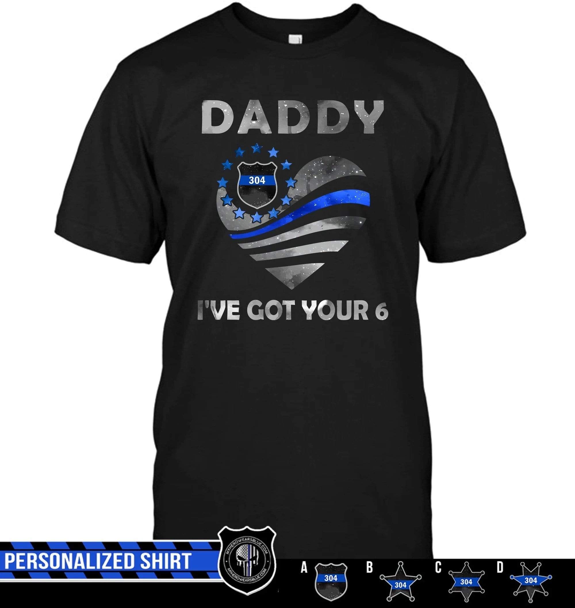 Apparel S / Black Personalized Shirt - Got Your Six - Galaxy Flag Heart - DSAPP