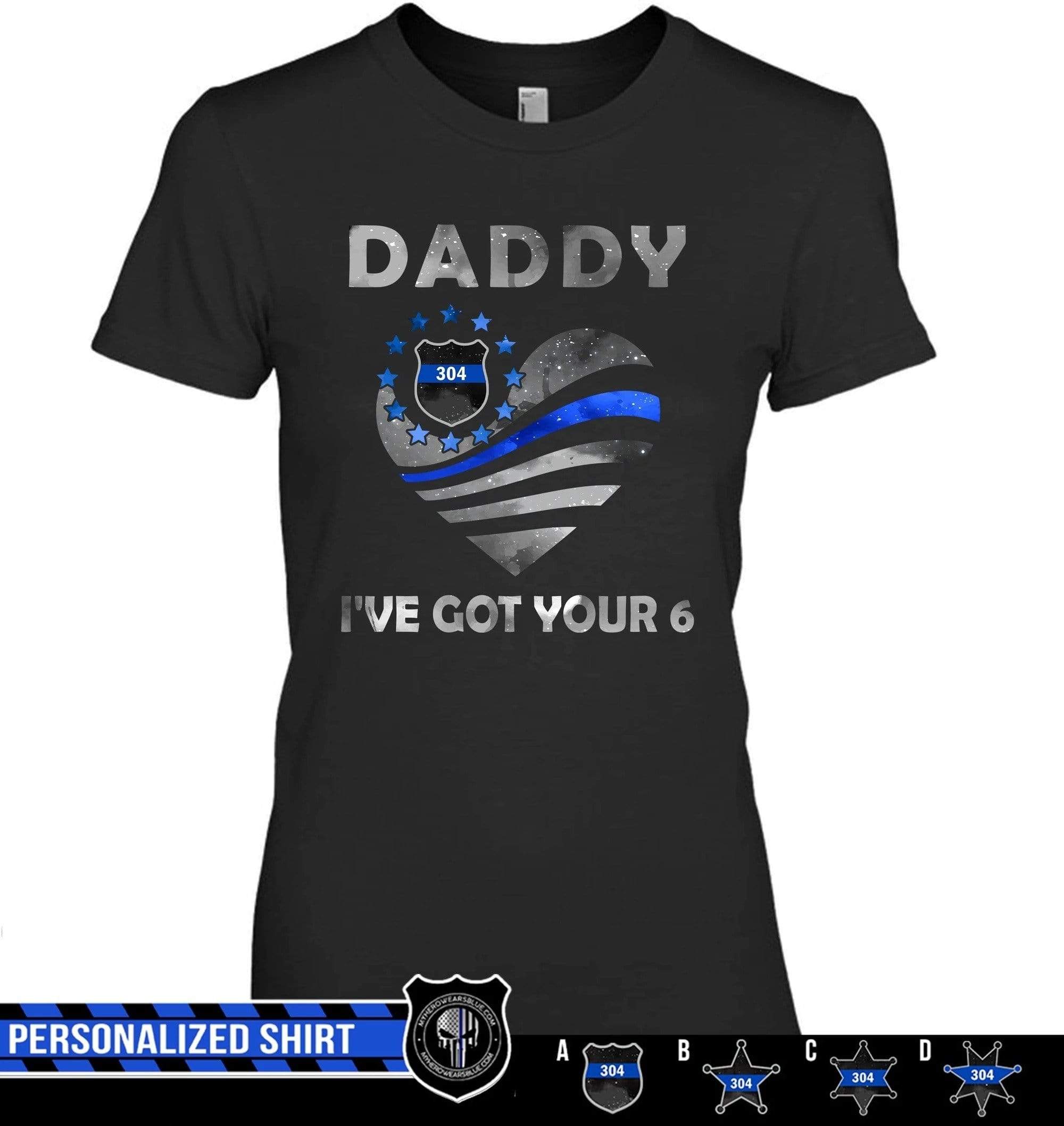 Apparel XS / Black Personalized Shirt - Got Your Six - Galaxy Flag Heart - DSAPP