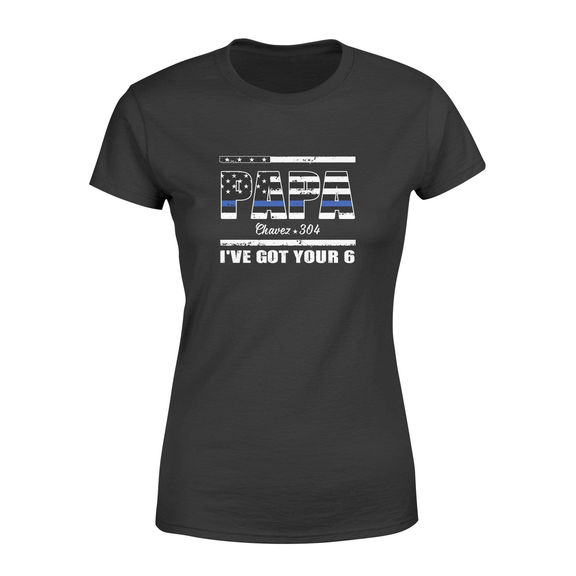 Apparel XS / Black Personalized Shirt - Got Your Six - Thin Blue Line Flag Inside - DSAPP