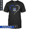 Apparel S / Black Personalized Shirt - Half Heart Police Badge - Checkered Pattern - DSAPP