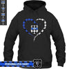 Apparel S / Black Personalized Shirt - Half Heart Police Badge - Checkered Pattern - DSAPP