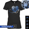 Apparel XS / Black Personalized Shirt - Heart Stethoscope Of Police Things - Police Badge - Standard Women's T-shirt