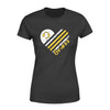 Apparel XS / Black Personalized Shirt - Heart Thin Gold Line Flag - DSAPP