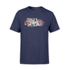Apparel S / Navy Personalized Shirt - Horizontal UK Thin Red Line Distressed Flag - Firefighter Axe Shirt - Standard T-shirt