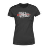 Apparel XS / Black Personalized Shirt - Horizontal UK Thin Red Line Distressed Flag - Firefighter Axe Shirt - Standard Women's T-shirt