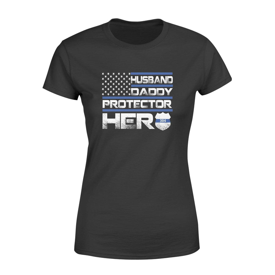 Apparel XS / Black Personalized Shirt - Husband Daddy Protector Hero Flag - DSAPP
