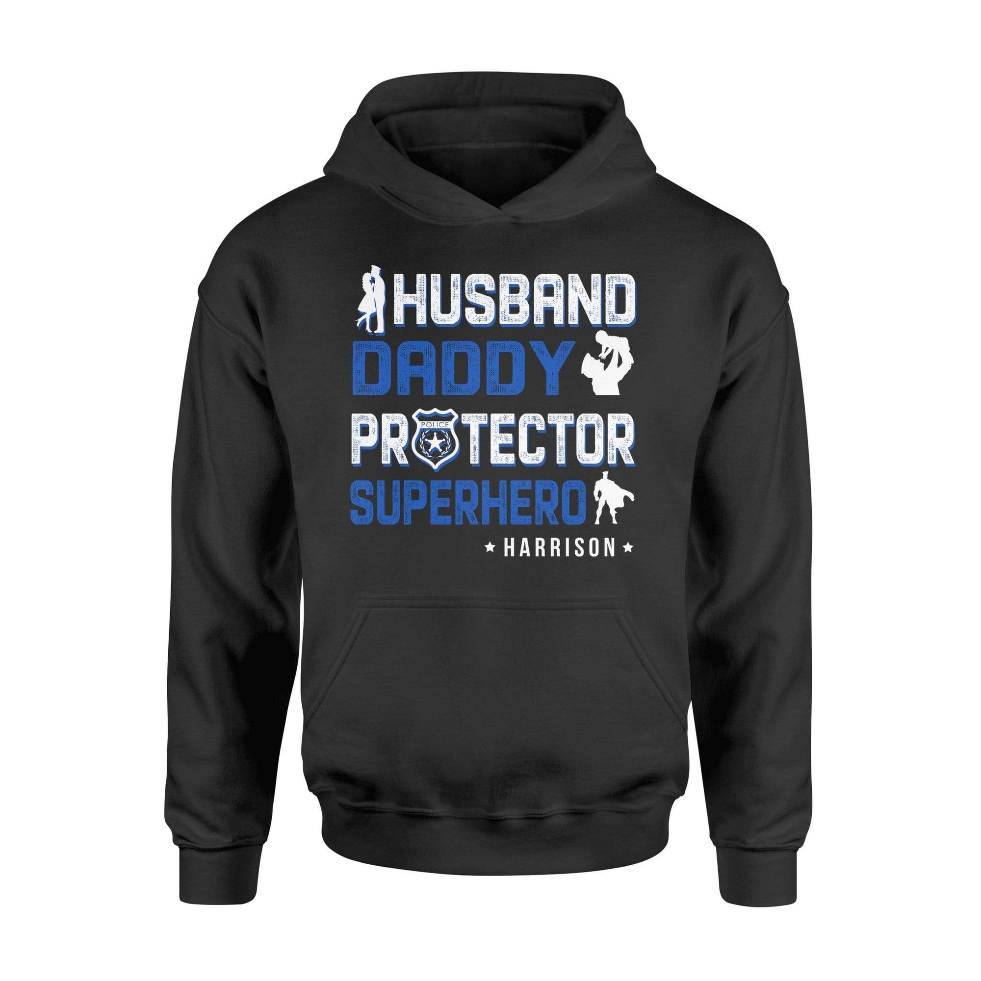 Apparel S / Black Personalized Shirt - Husband Daddy Protector Hero Police - DSAPP