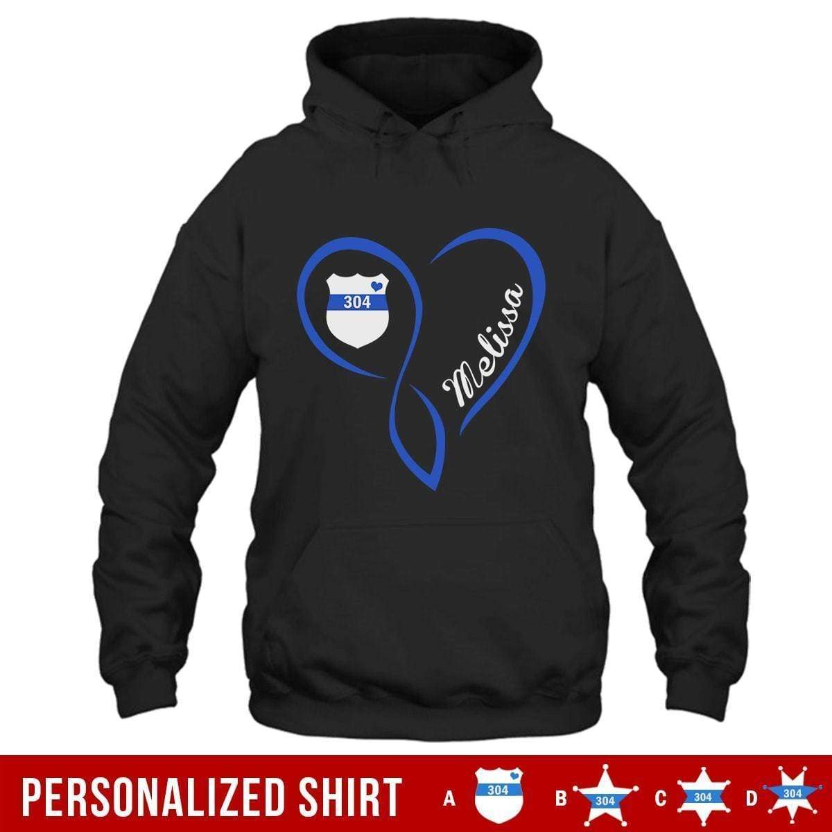 Apparel S / Black Personalized Shirt - Infinity Heart - Badge And Name - DSAPP