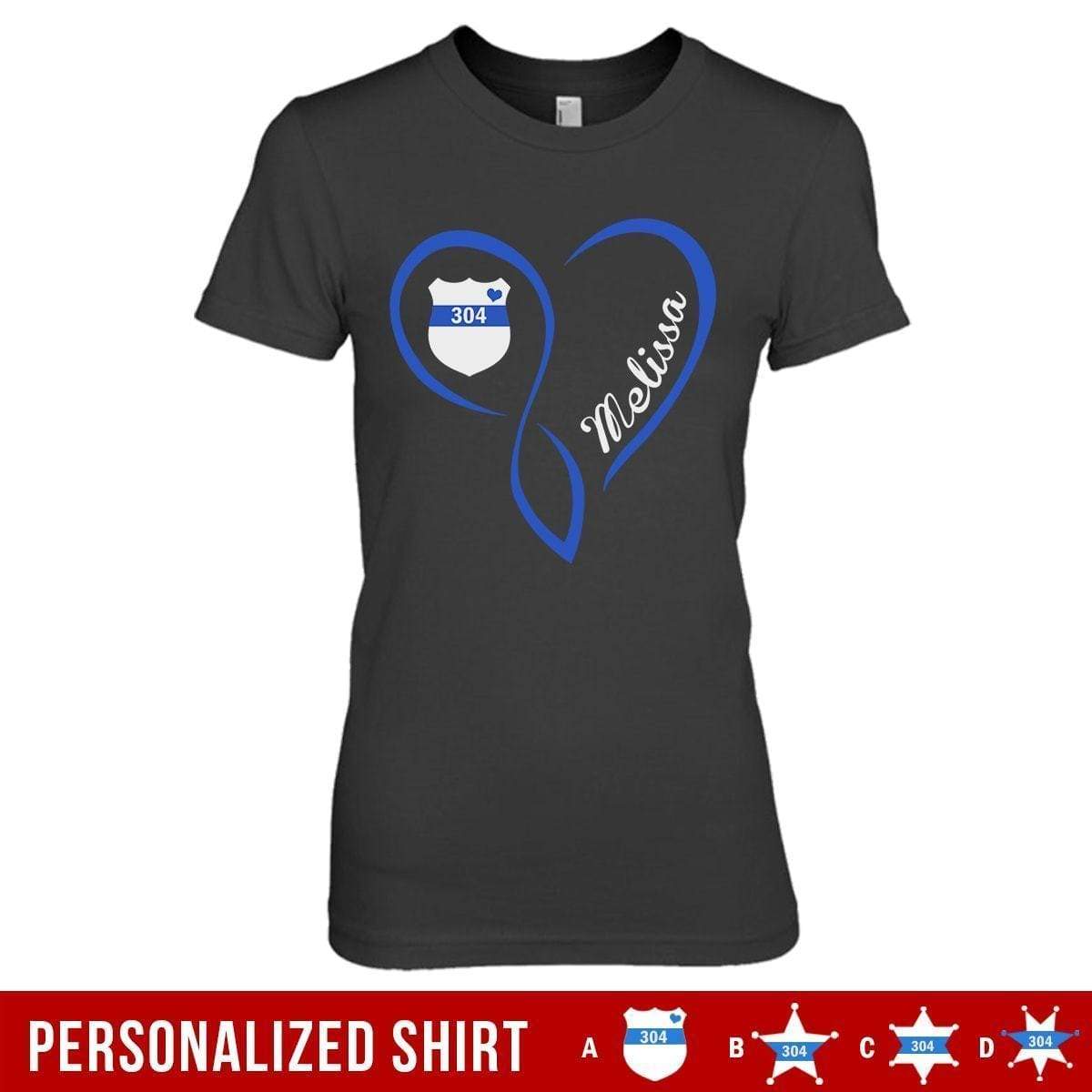 Apparel XS / Black Personalized Shirt - Infinity Heart - Badge And Name - DSAPP