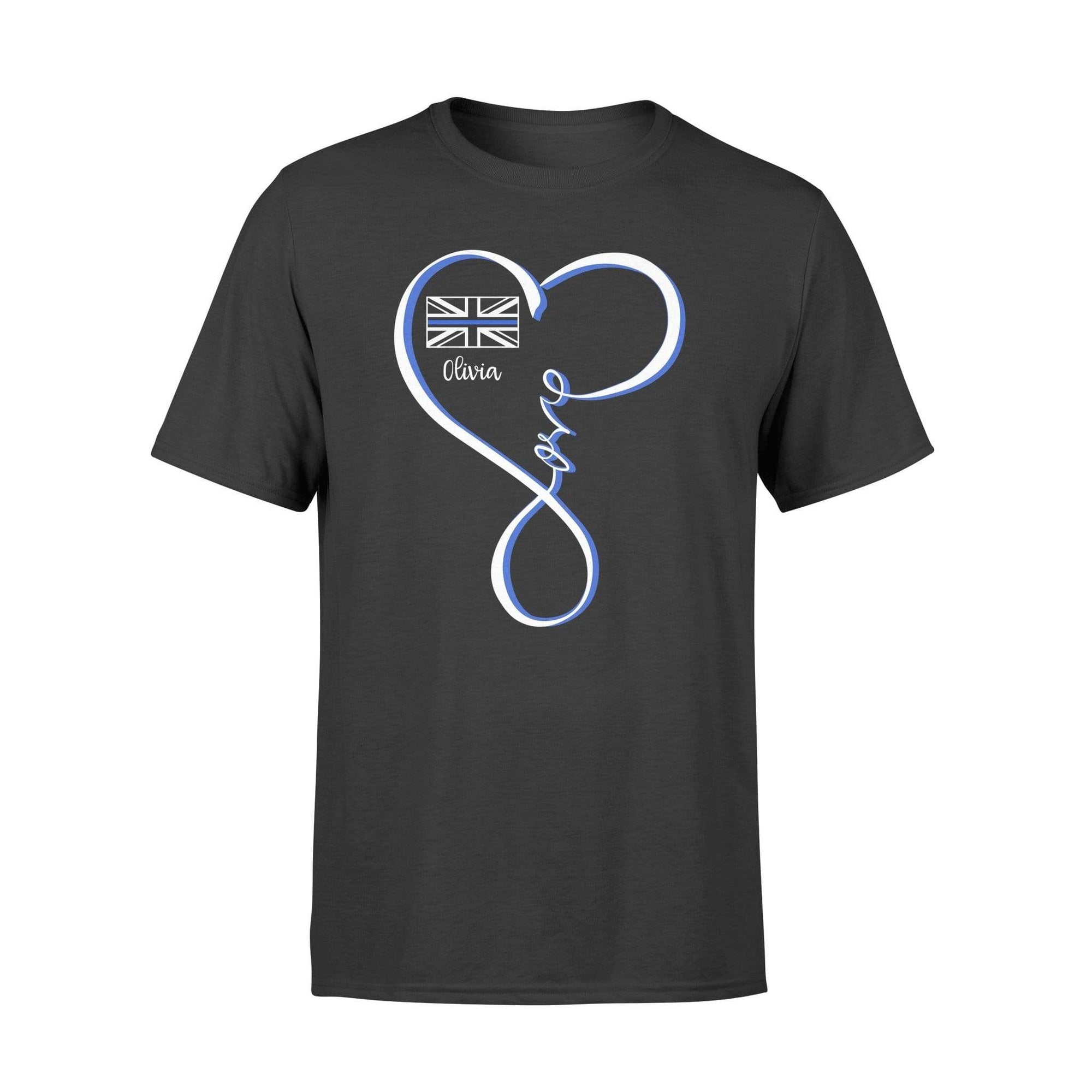Apparel S / Black Personalized Shirt - Infinity Love - UK Police Badge - DSAPP