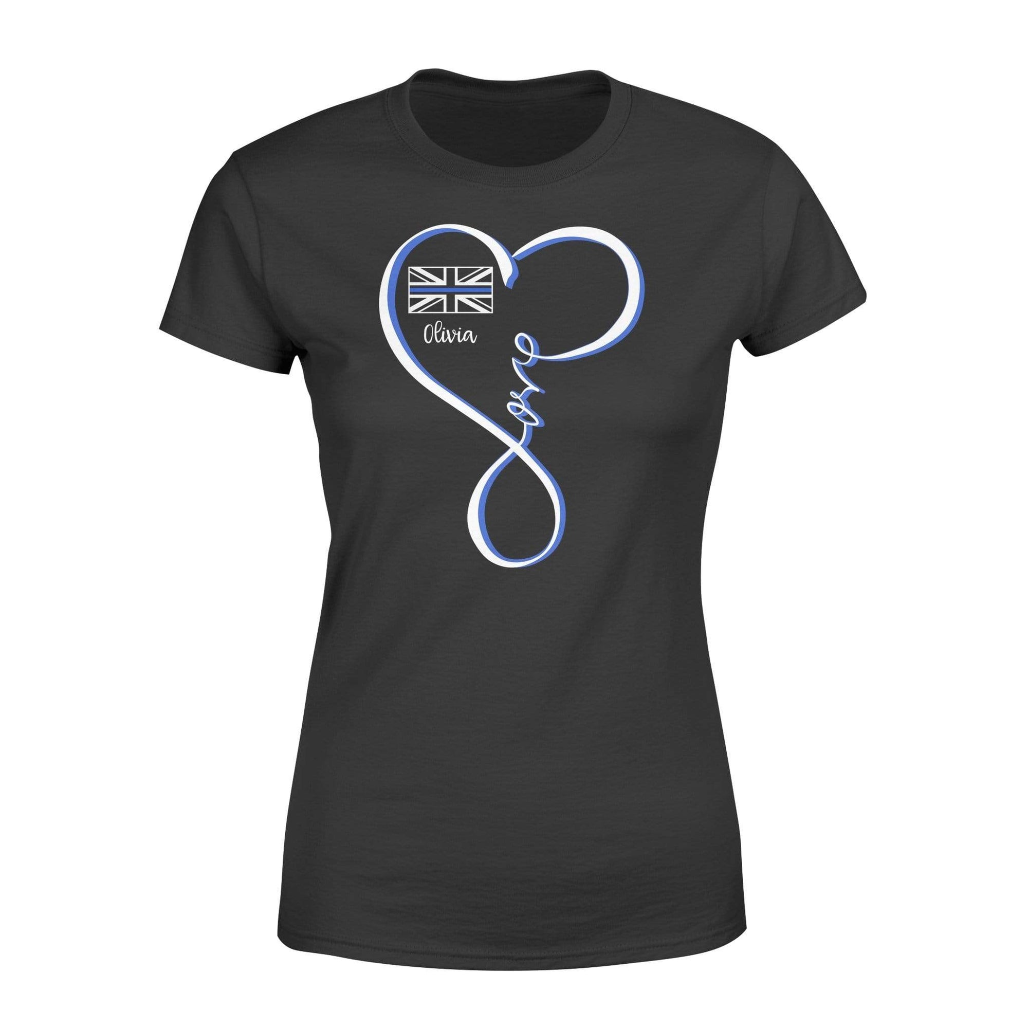 Apparel XS / Black Personalized Shirt - Infinity Love - UK Police Badge - DSAPP