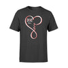 Apparel S / Black Personalized Shirt - Infinity Love - UK Thin Red Line Flag - Standard T-shirt
