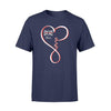 Apparel S / Navy Personalized Shirt - Infinity Love - UK Thin Red Line Flag - Standard T-shirt