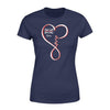 Apparel XS / Navy Personalized Shirt - Infinity Love - UK Thin Red Line Flag - Standard Women's T-shirt
