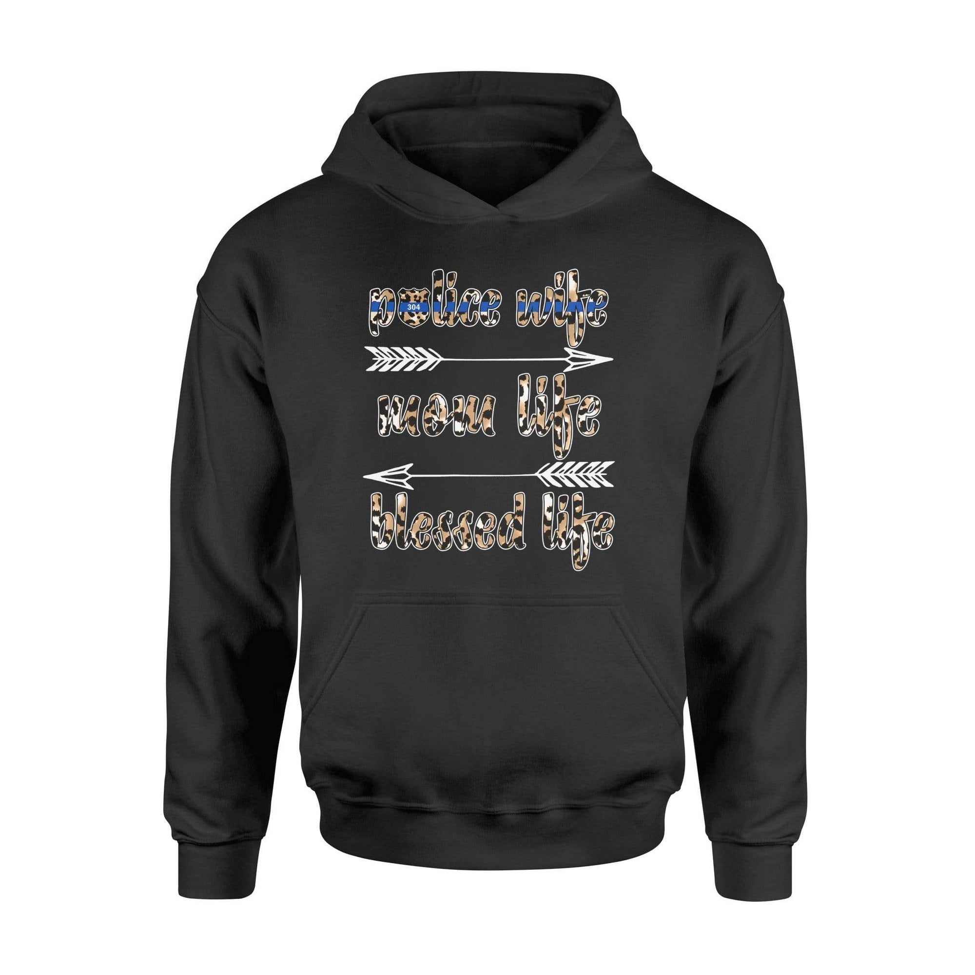 Apparel S / Black Personalized Shirt - Leopard Police Wife - Mom Life - Standard Hoodie - DSAPP