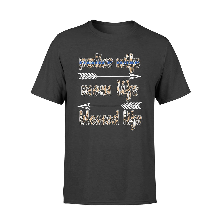 Apparel S / Black Personalized Shirt - Leopard Police Wife - Mom Life - Standard T-shirt - DSAPP