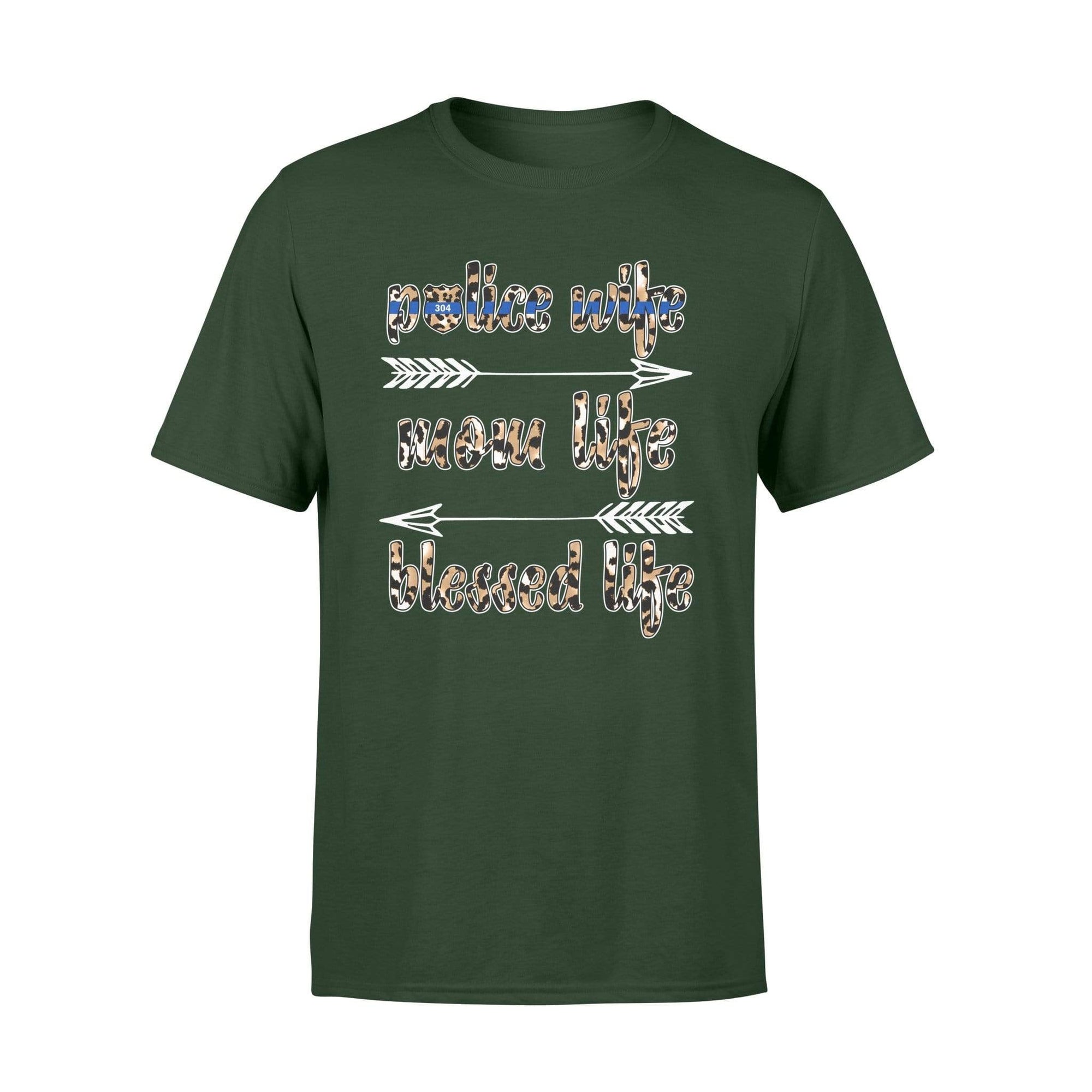 Apparel S / Forest Personalized Shirt - Leopard Police Wife - Mom Life - Standard T-shirt - DSAPP