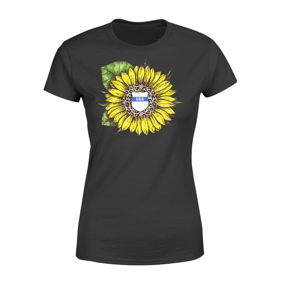 Apparel XS / Black Personalized Shirt - Leopard Sunflower Police Badge - Standard Women's T-shirt - DSAPP