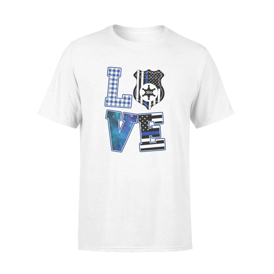 Apparel S / White Personalized Shirt - Love Galaxy Thin Blue Line Flag - DSAPP