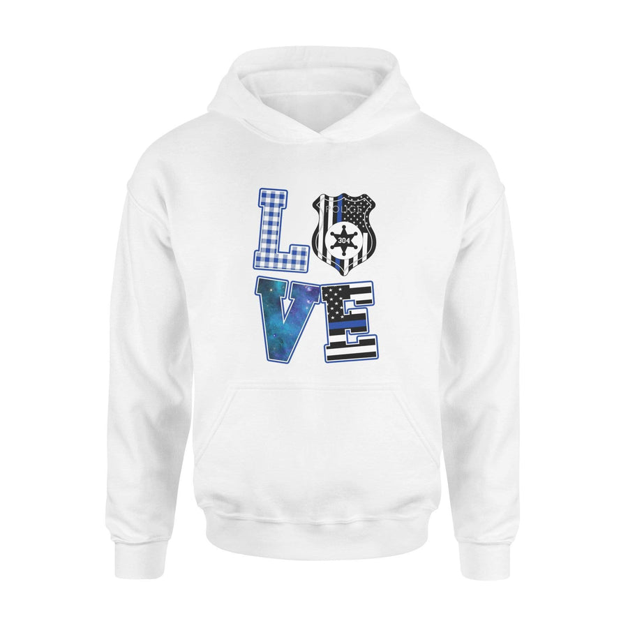Apparel S / White Personalized Shirt - Love Galaxy Thin Blue Line Flag - DSAPP