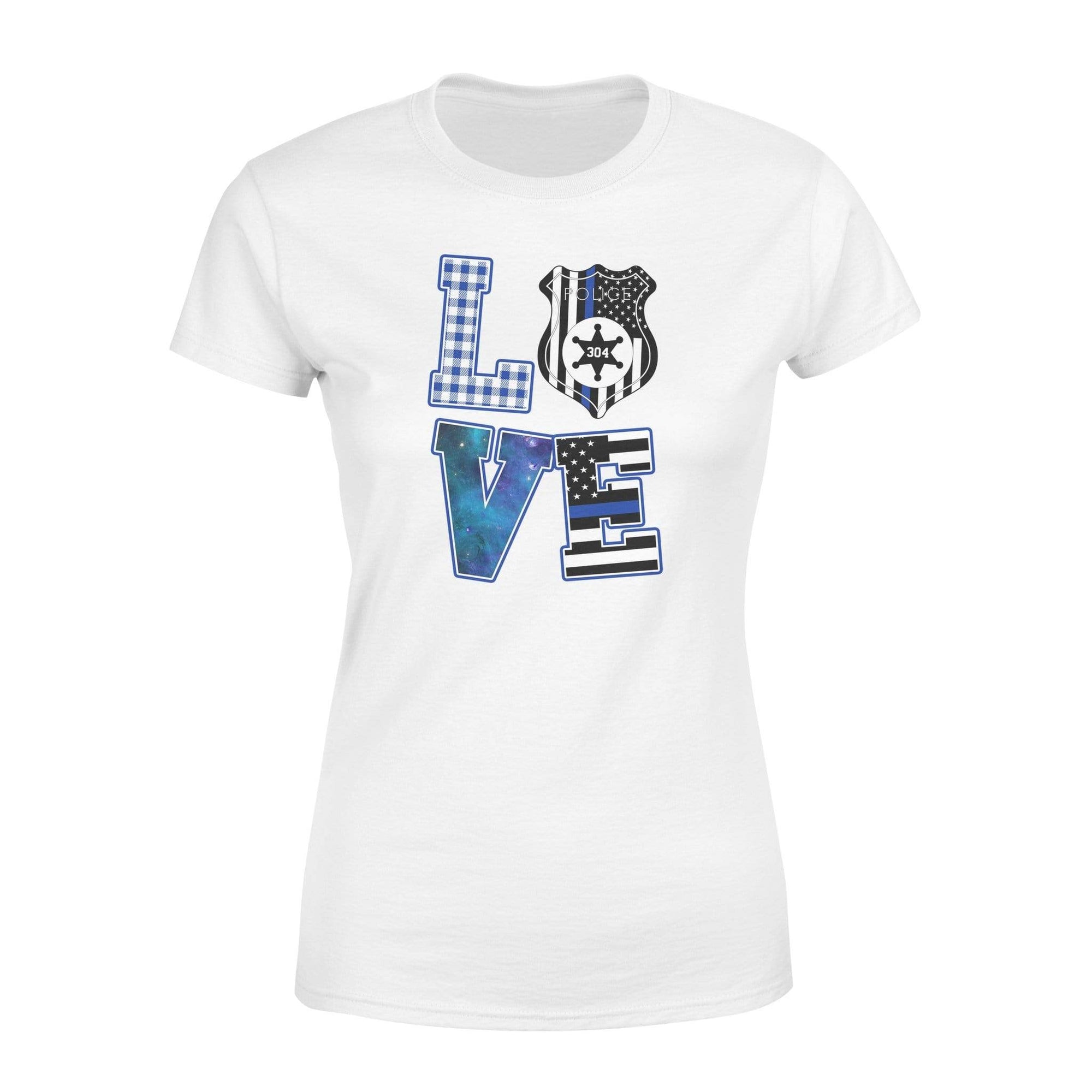 Apparel XS / White Personalized Shirt - Love Galaxy Thin Blue Line Flag - DSAPP