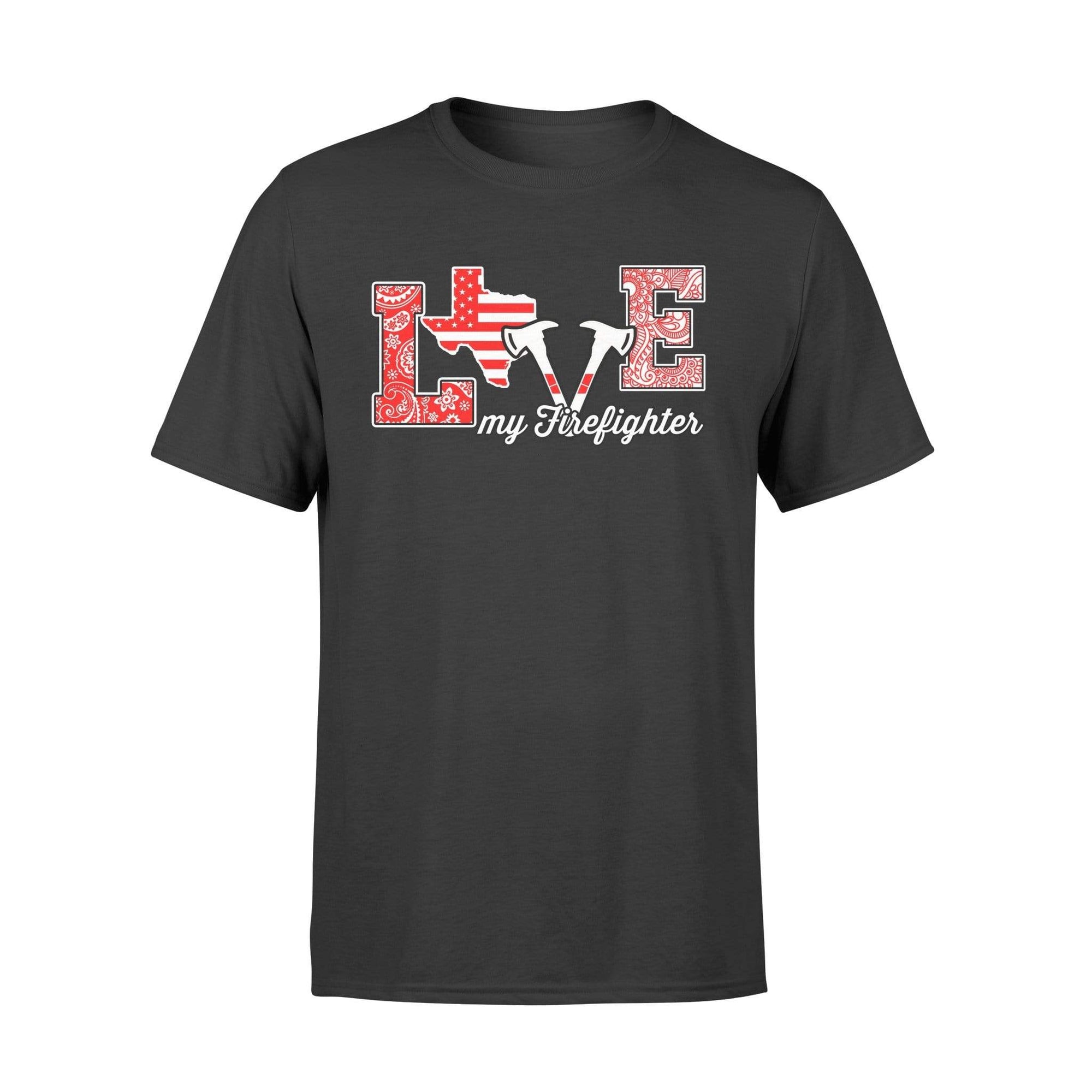 Apparel S / Black Personalized Shirt - Love State - Firefighter - DSAPP