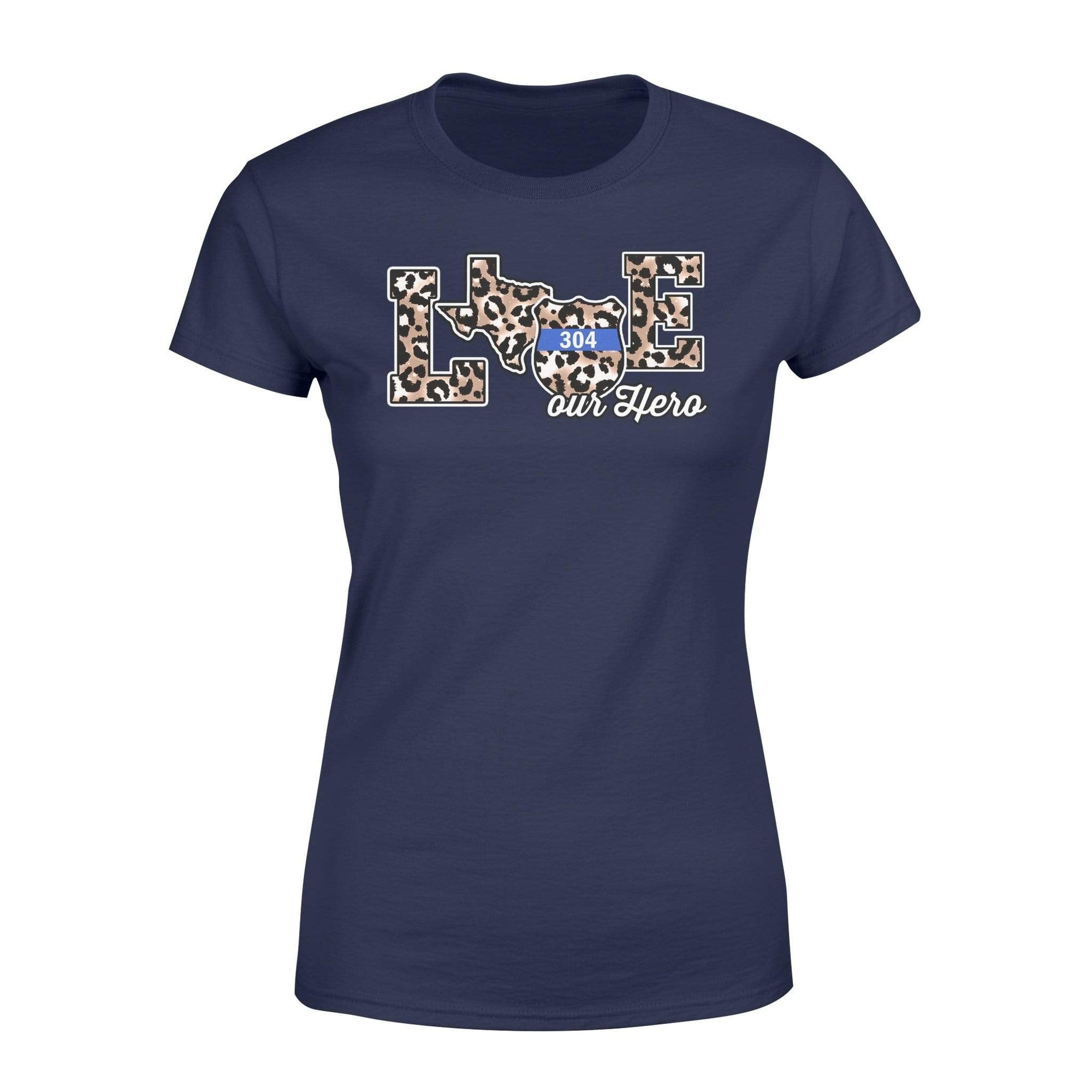Apparel XS / Navy Personalized Shirt - Love State - Leopard Pattern - Standard Women’s T-shirt - DSAPP