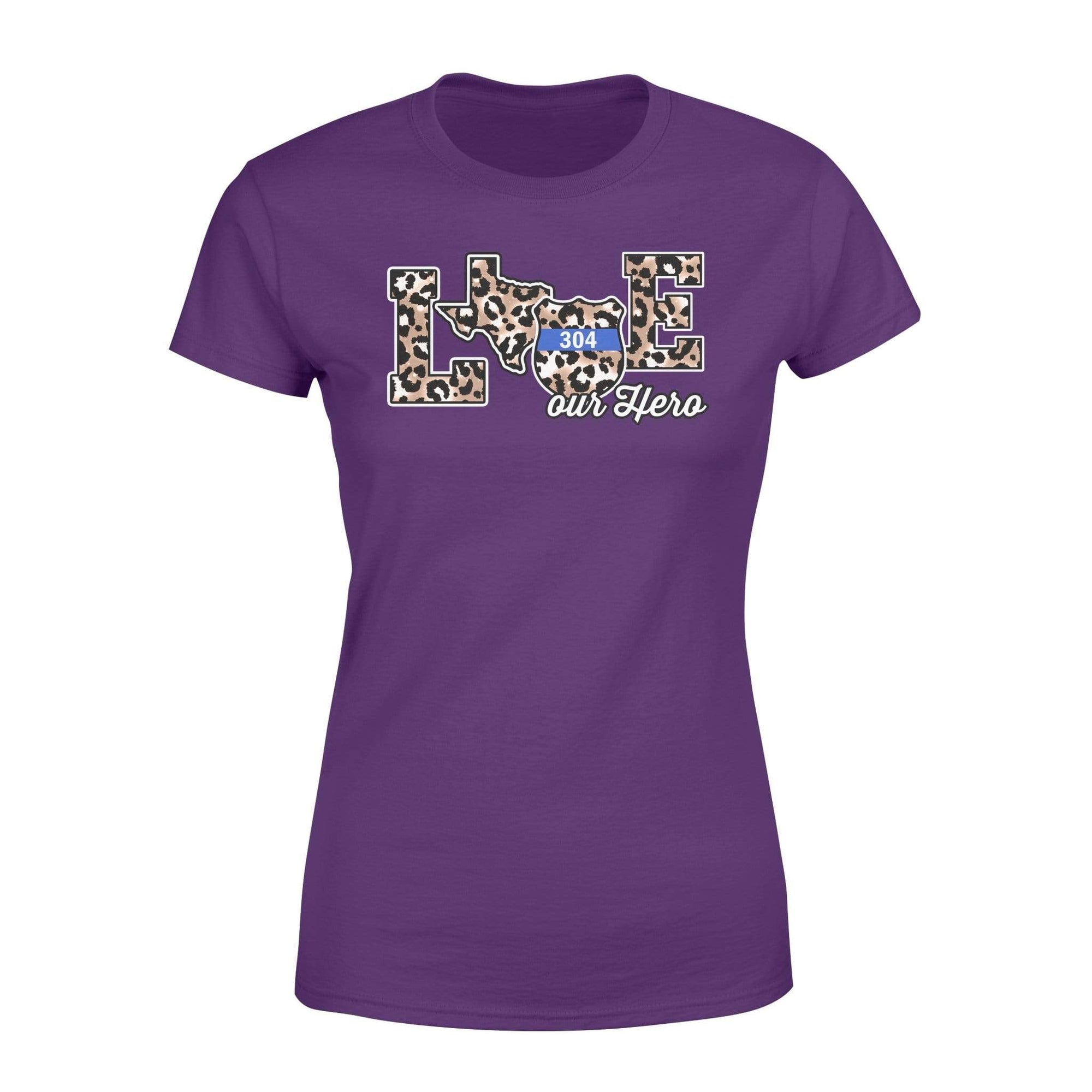 Apparel XS / Purple Personalized Shirt - Love State - Leopard Pattern - Standard Women’s T-shirt - DSAPP