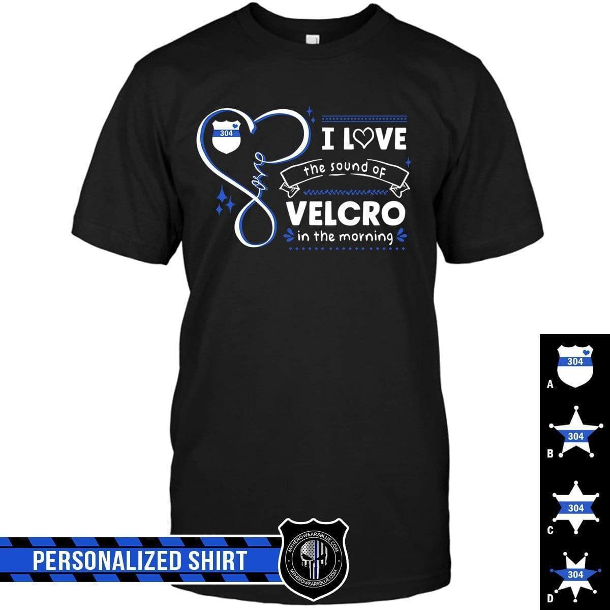 Apparel S / Black Personalized Shirt - Love The Sound Of Velcro - DSAPP