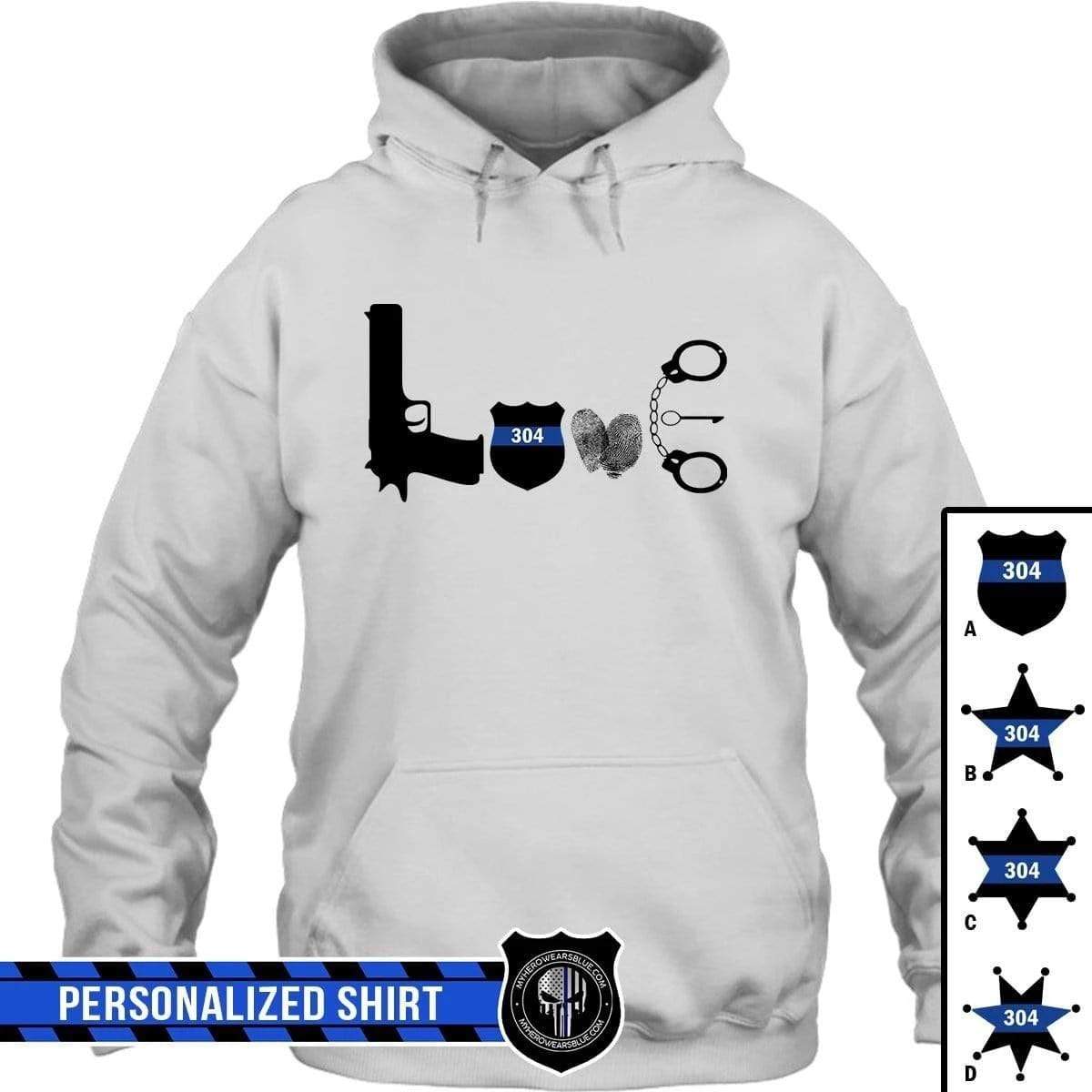 Apparel S / White Personalized Shirt - Love Things - Finger Print - Police - DSAPP