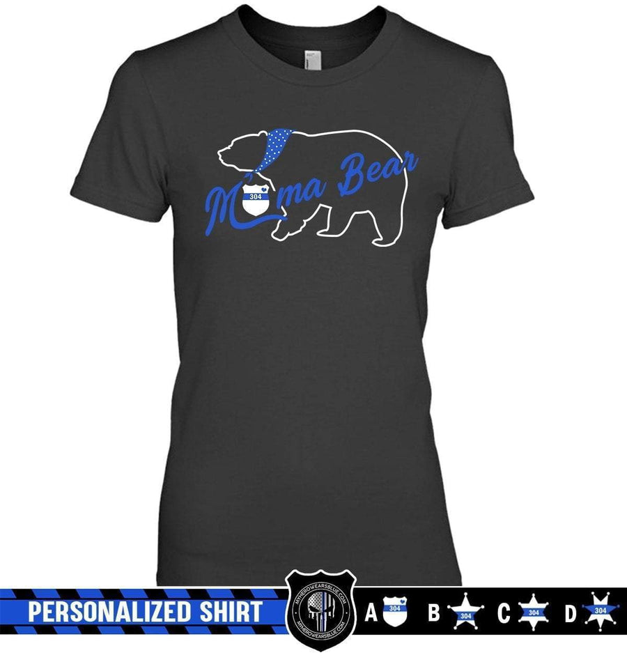 Apparel XS / Black Personalized Shirt - Mama Bear - Police Mom - DSAPP