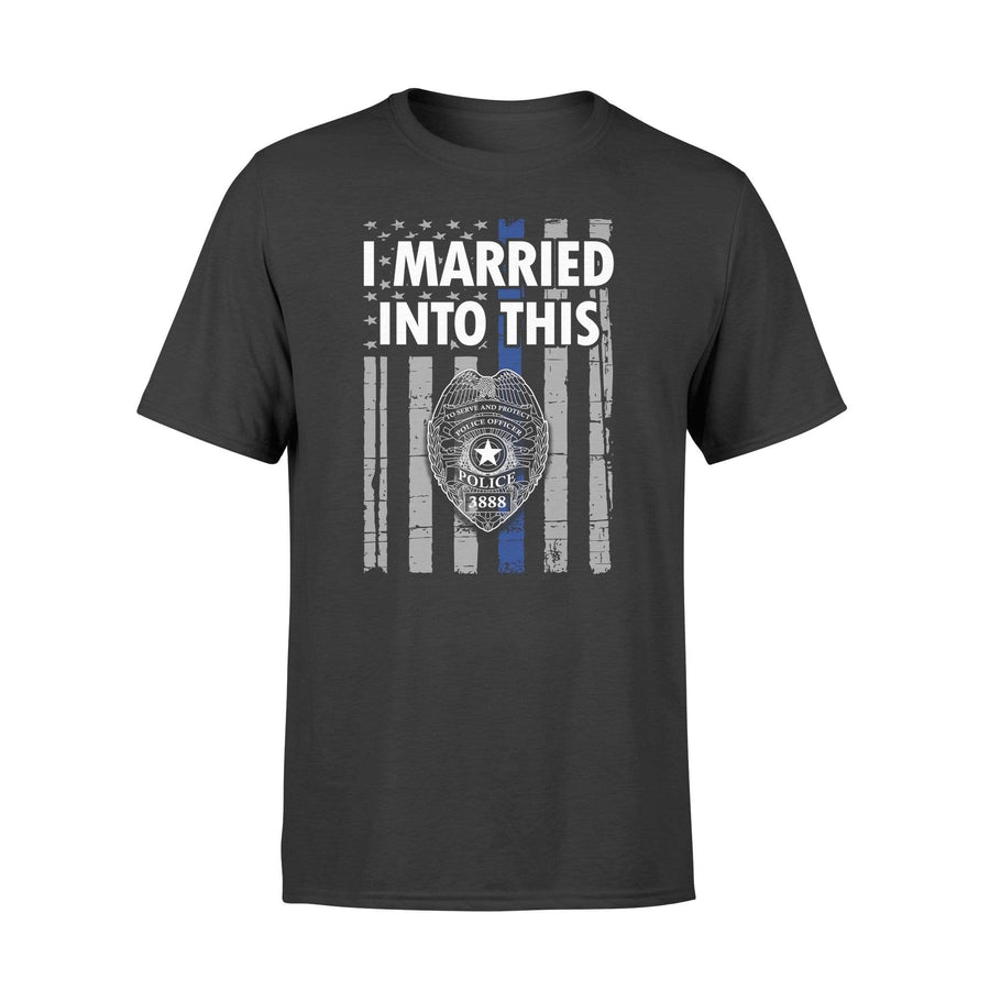Apparel S / Black Personalized Shirt - Married Into This - Badge Number - DSAPP